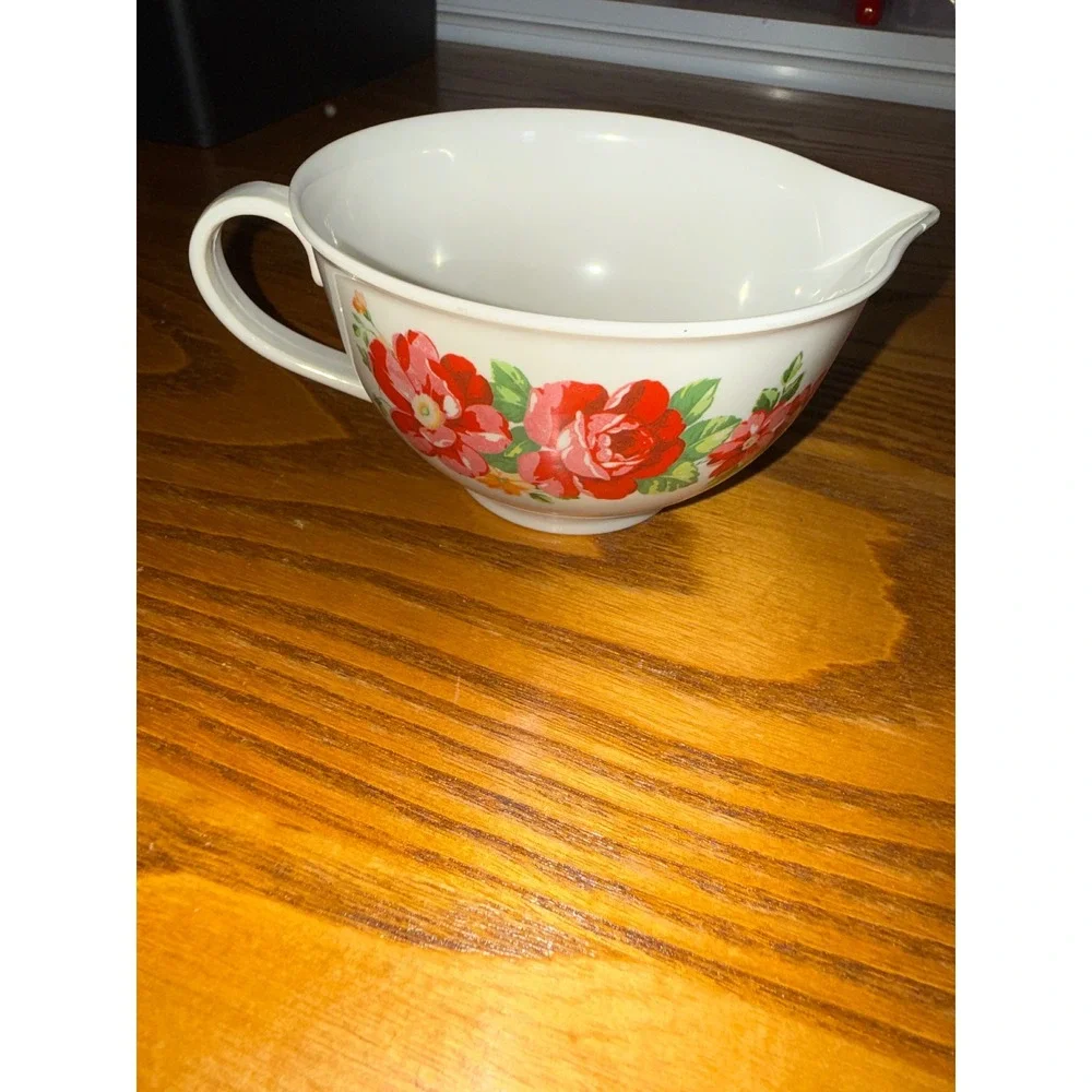 The Pioneer Woman Red Floral Melamine Measuring Cup 1 Cup 8oz White Farmhouse